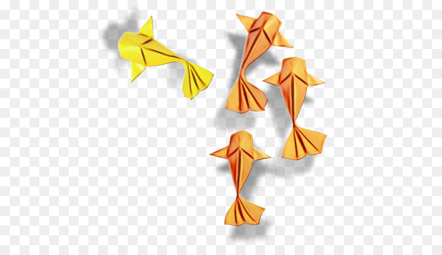 оригами，желтый PNG