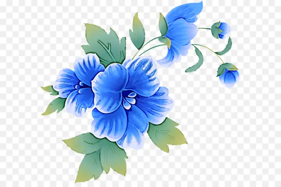 синий，цветок PNG