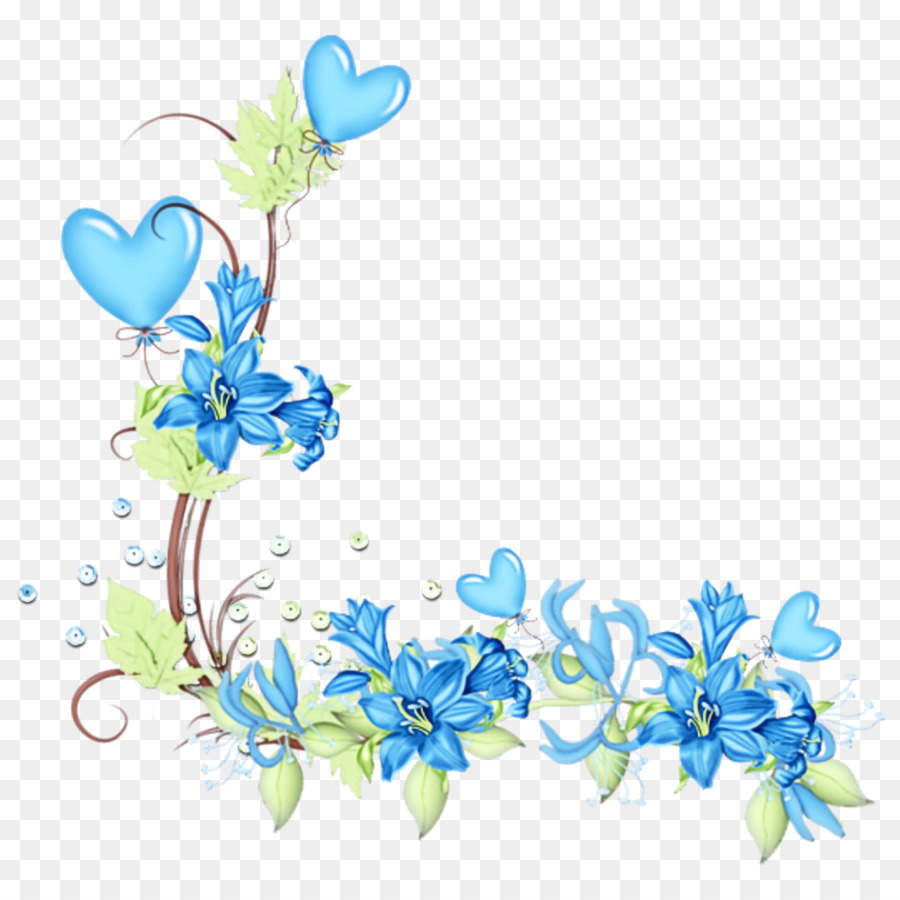 Рамка синие цветы