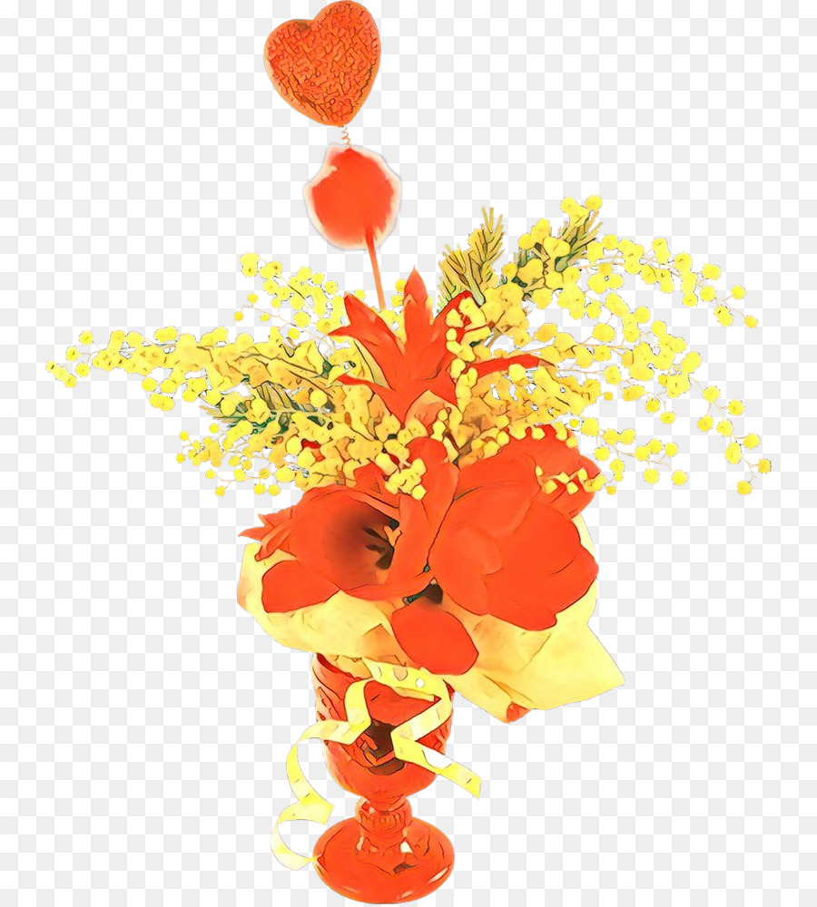 срезанные цветы，оранжевый PNG