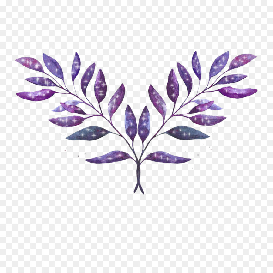 Фиолетовые листья акварель