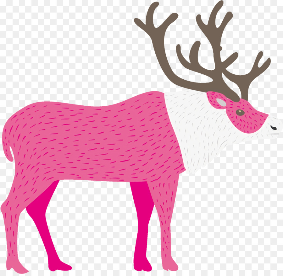 розовый，Reindeer PNG