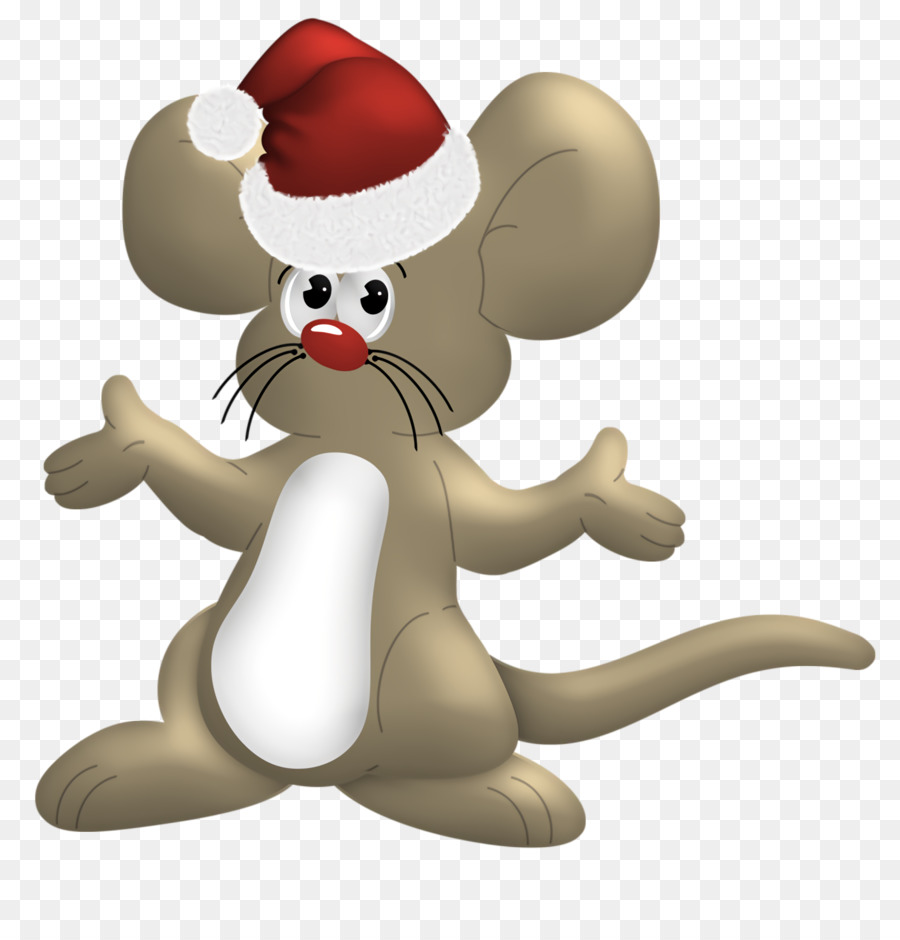 Мышка в новогоднем колпаке
