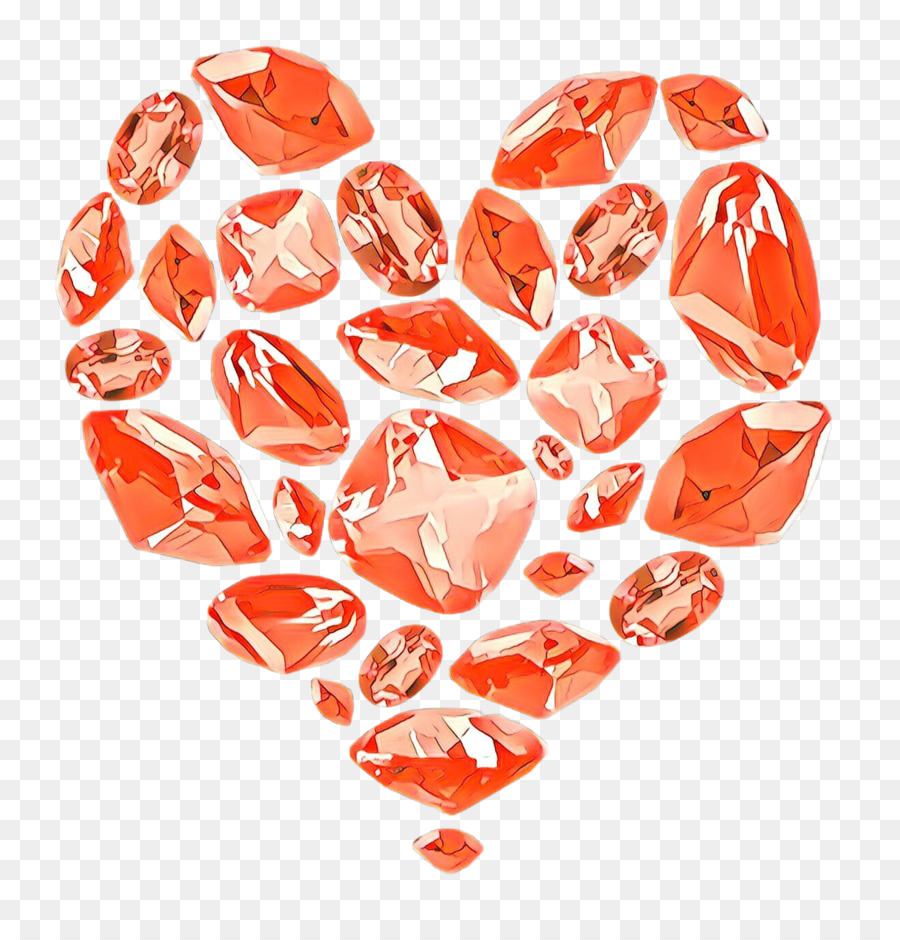 оранжевый，сердце PNG