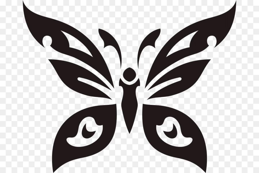 Бабочка，черный PNG
