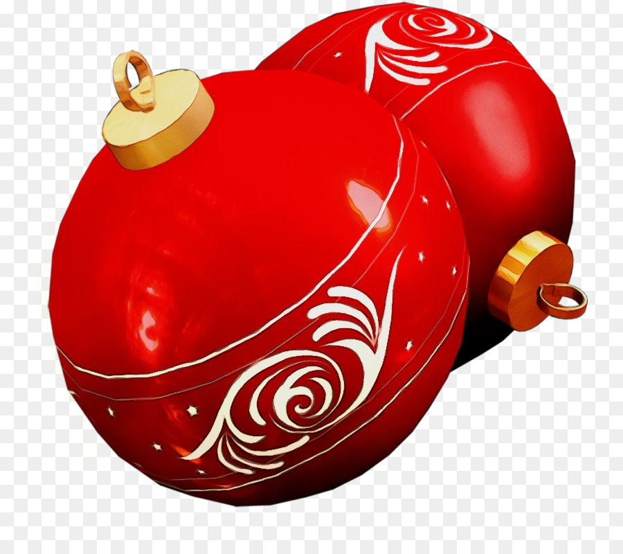 красный，Рождественские украшения PNG