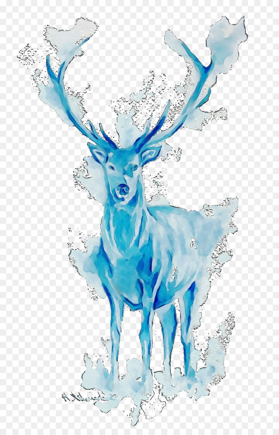 Голубой олень арт