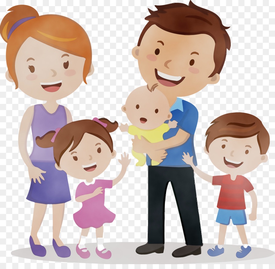 Семья с тремя детьми вектор