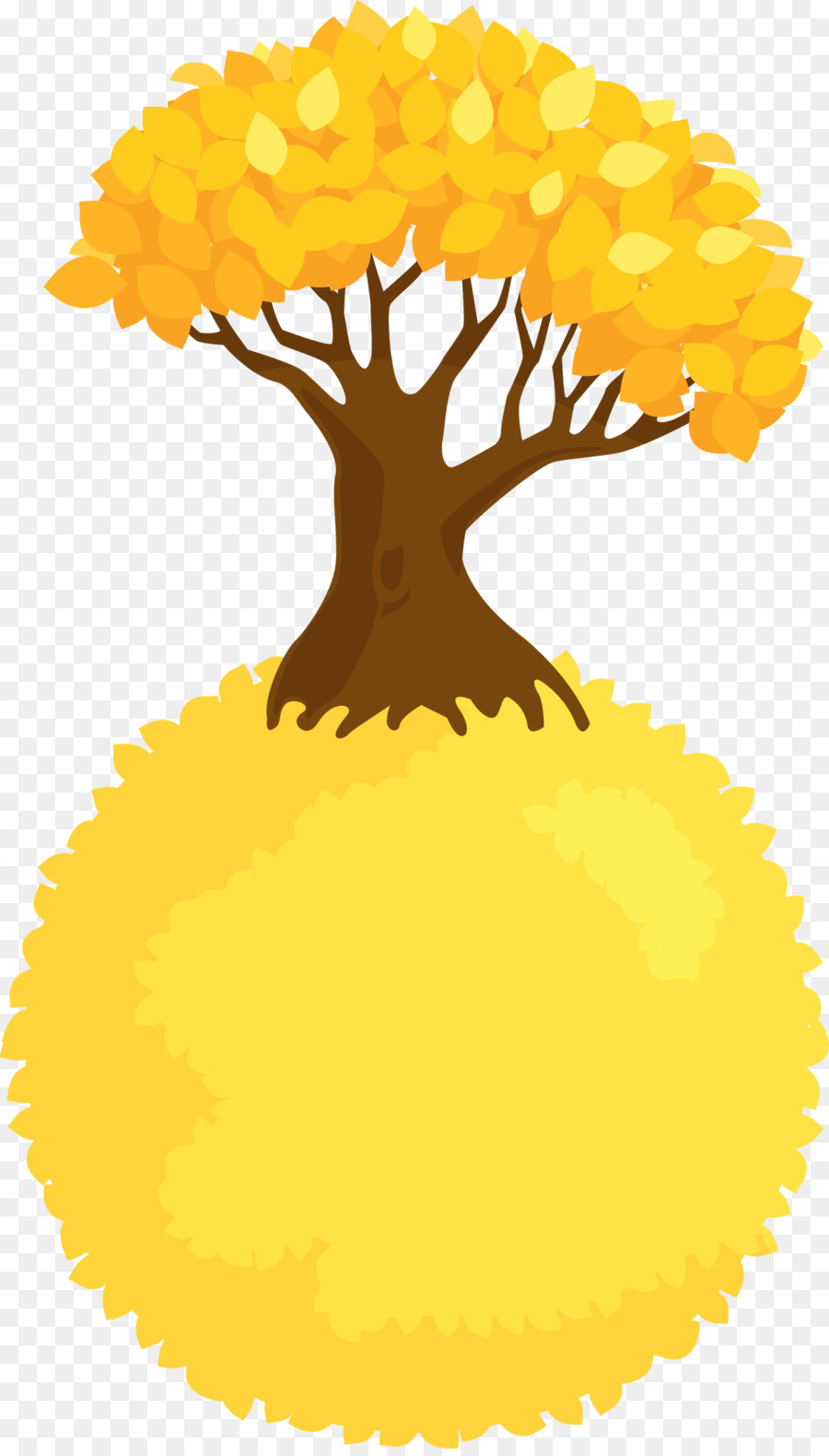 желтый，Дерево PNG
