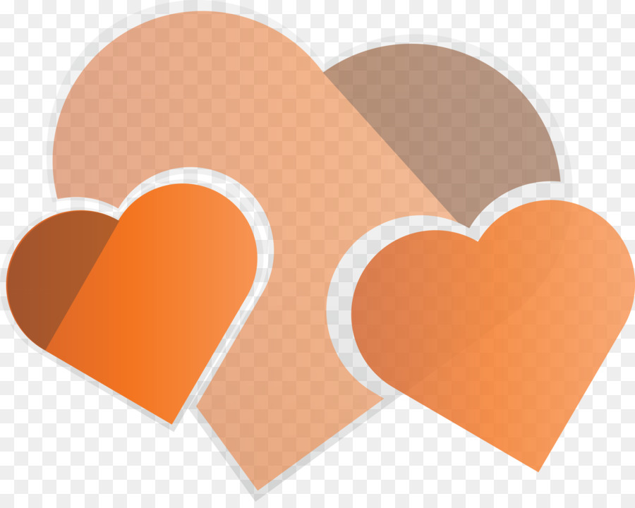 сердце，оранжевый PNG