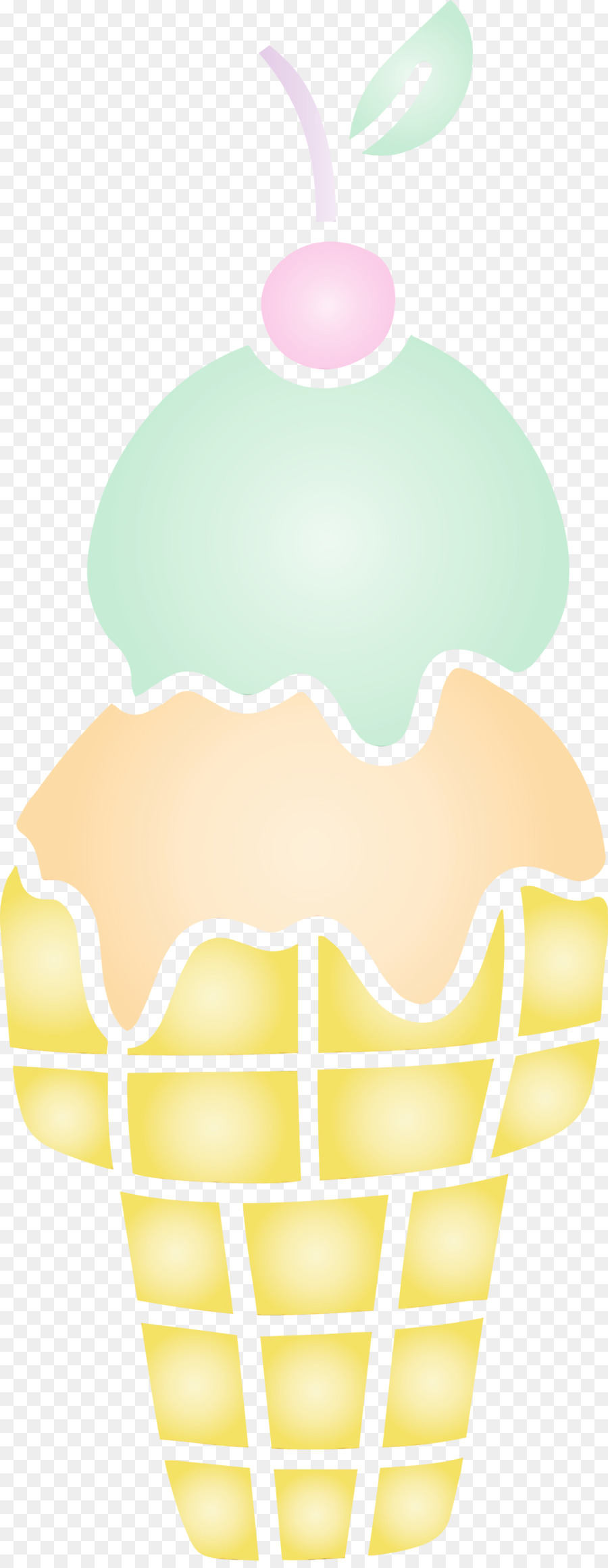 Ice Cream Cone，желтый PNG