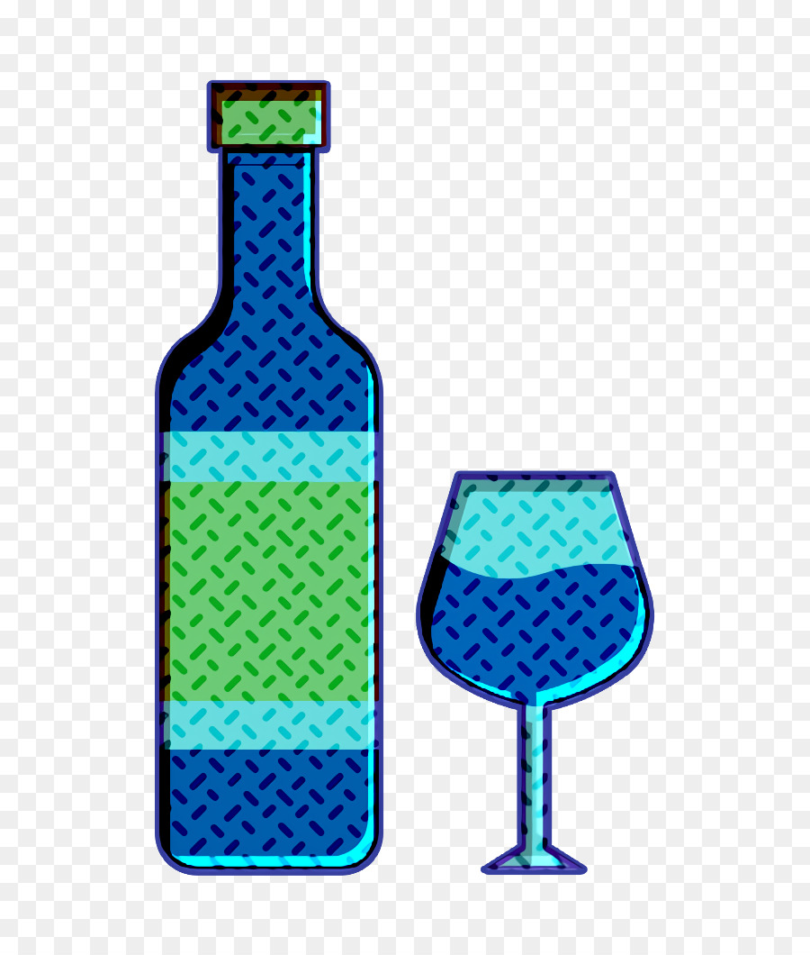 стеклянная бутылка，синий кобальт PNG