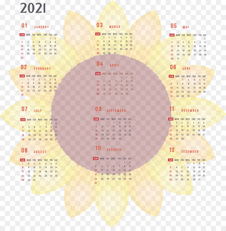 желтый，календарная система PNG