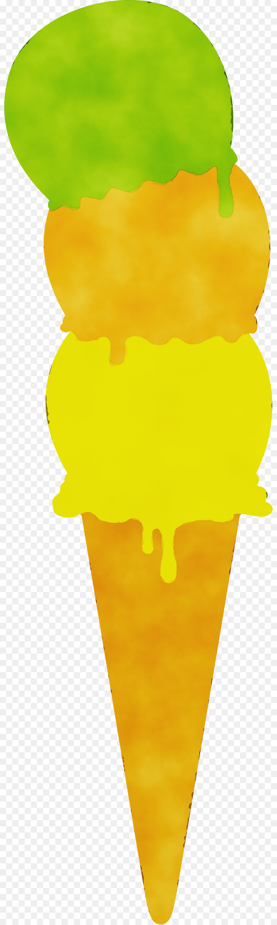 Ice Cream Cone，желтый PNG