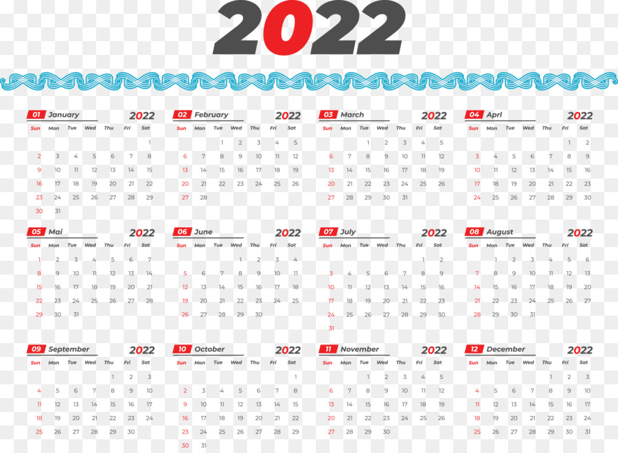 Календарь 2022 года，Даты PNG