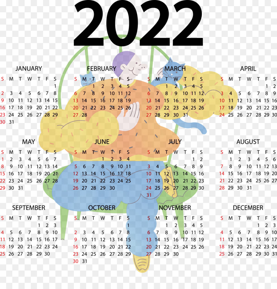 календарь 2022 года，год PNG