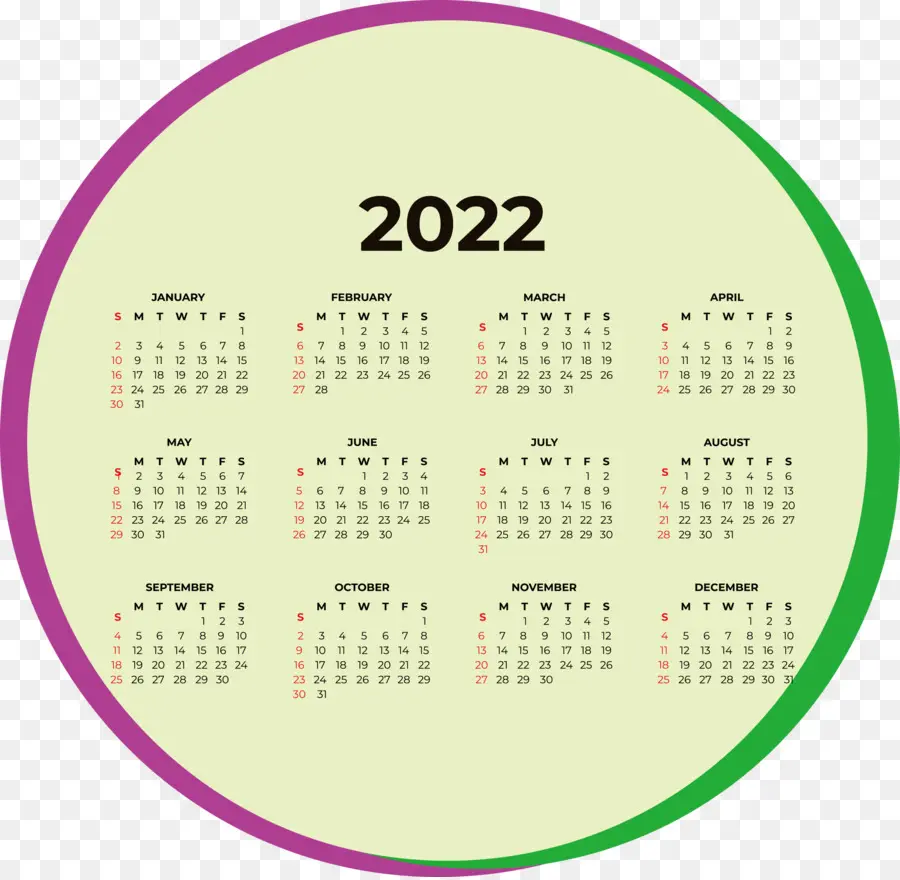 календарная система，Календарь 2022 PNG