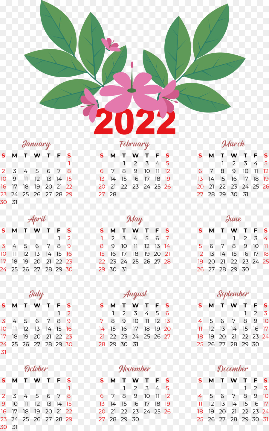 Календарь 2024 года，даты PNG