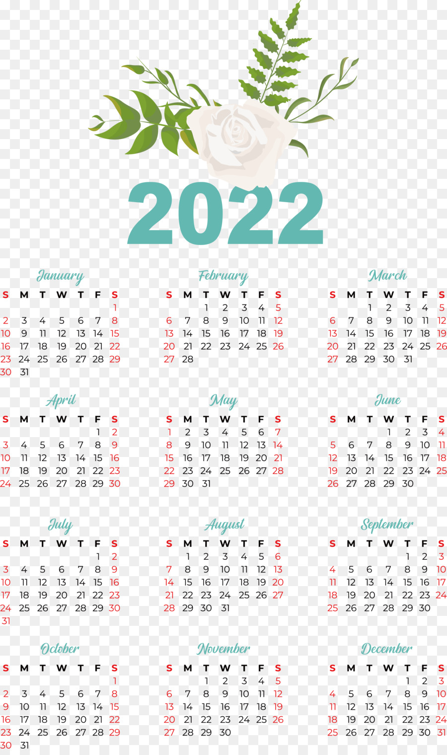 Календарь 2024 года，даты PNG