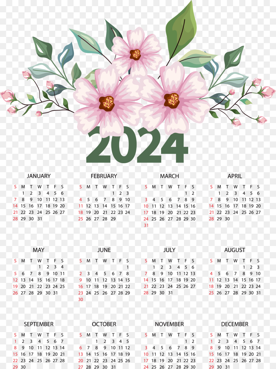 цветочный дизайн，Календарь PNG