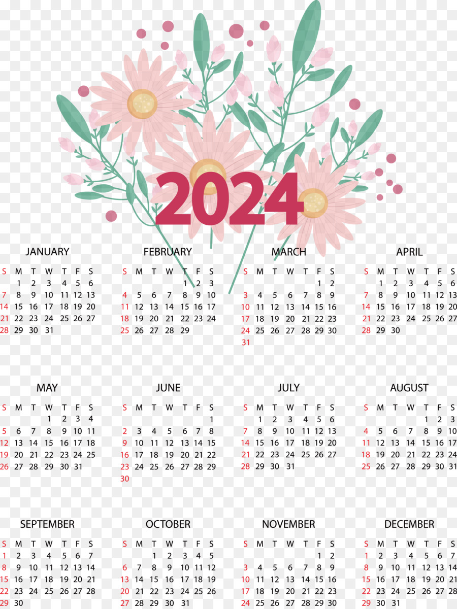 Календарь，Цветущие горшечные растения 2 PNG