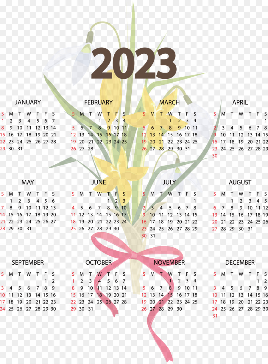 2023 Новый год，Календарь PNG