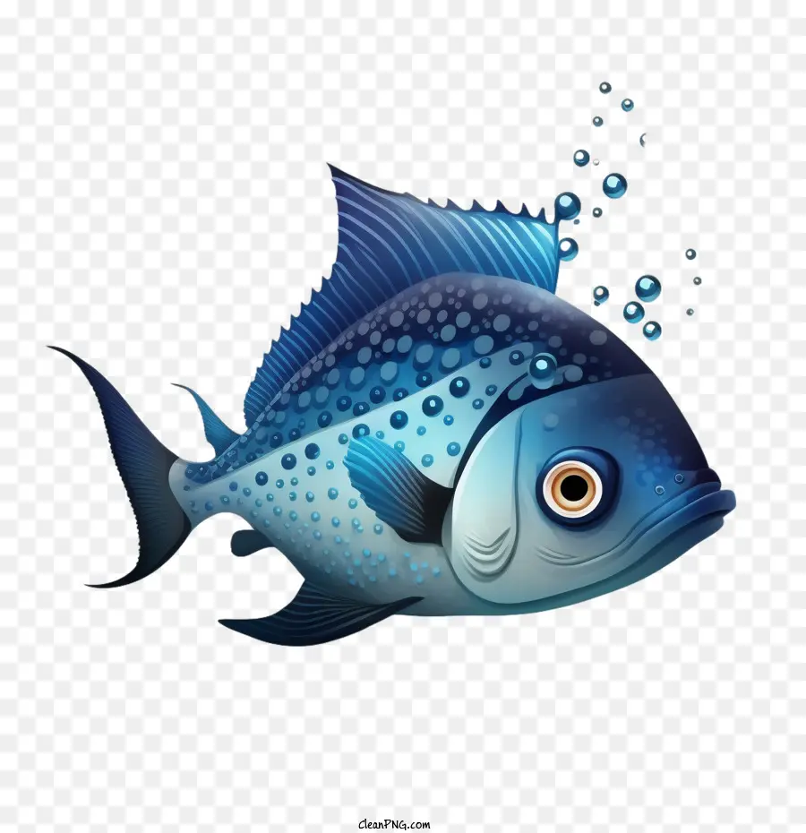 мультипликационная рыба，Голубая рыба PNG
