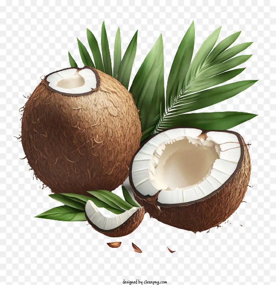 3d Кокосовой，Реалистичный кокос PNG