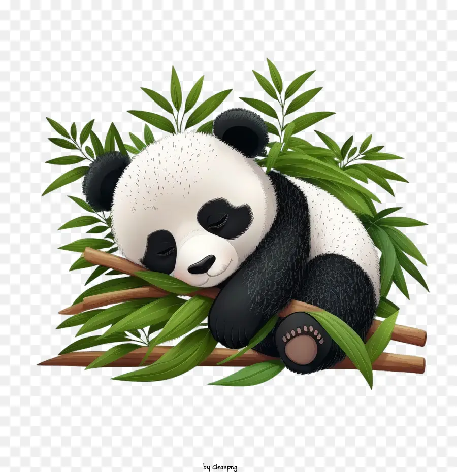 Милые Панды，Панда спит PNG