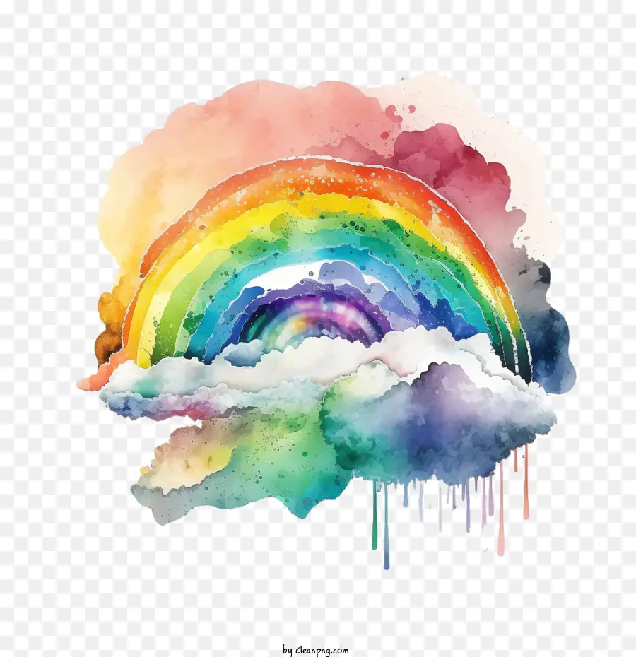акварельная радуга，пастель Радуга PNG