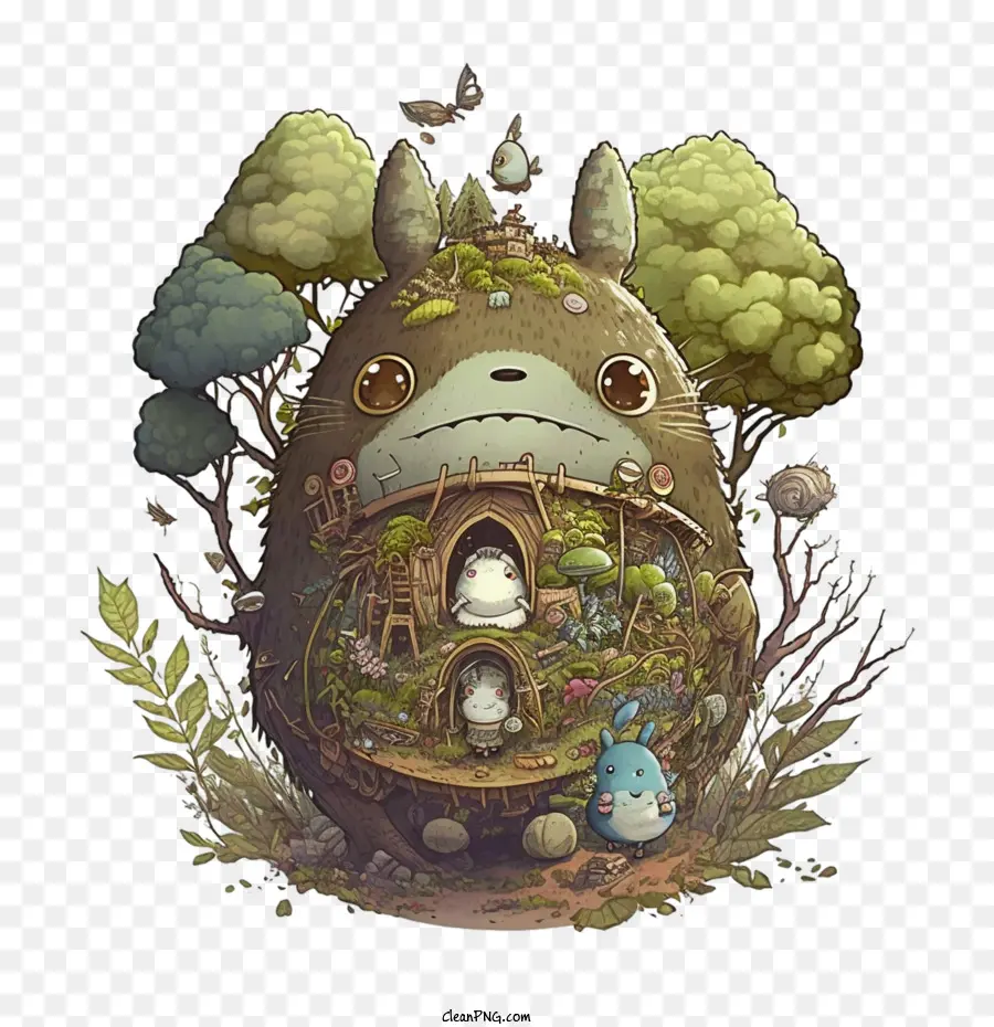 Милый Тоторо，Cartoon Totoro PNG