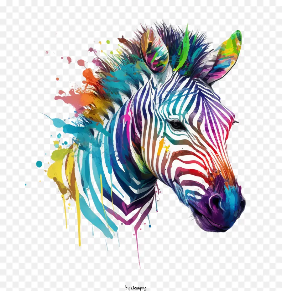разноцветный зебра，Зебра Голова PNG