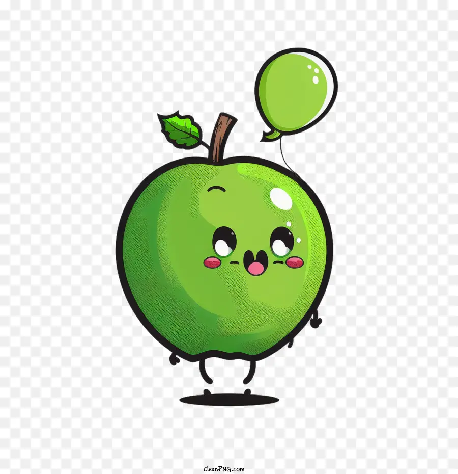 мультфильм яблоко，зеленое яблоко PNG