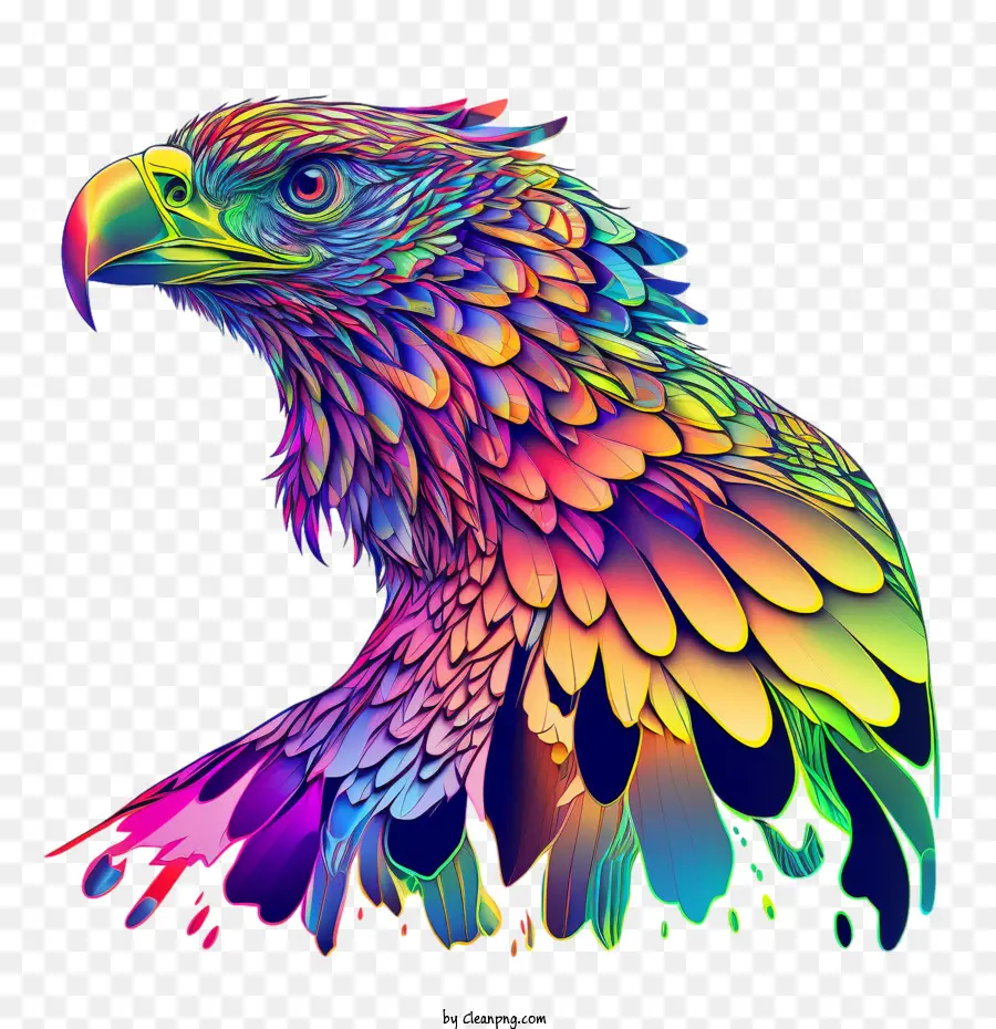 Психоделический орел，Орл Неон PNG