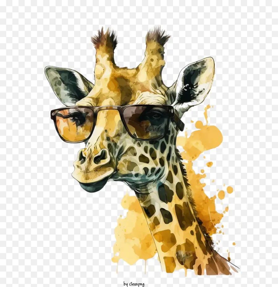 Жираф，Жираф с солнцезащитными очками PNG