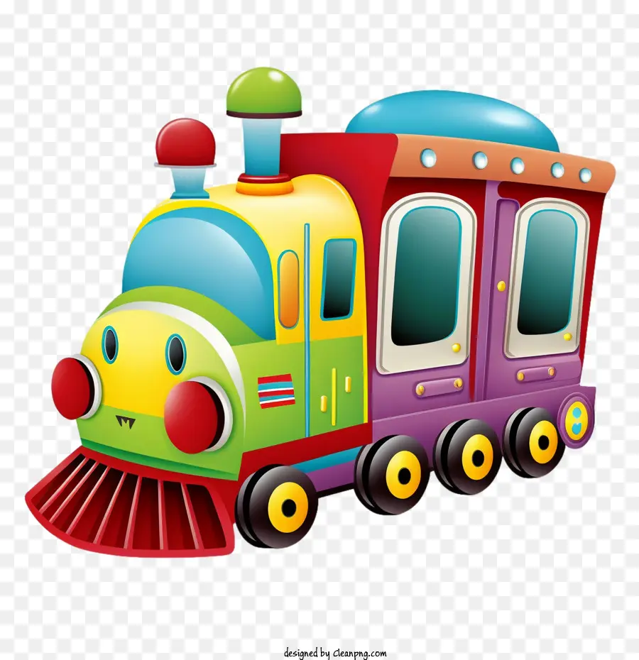 красочный поезд，поезд мультфильм PNG