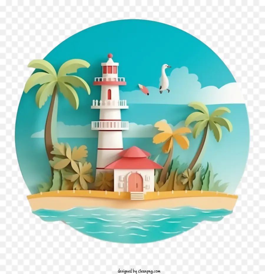 Пляжный маяк，Маяк PNG