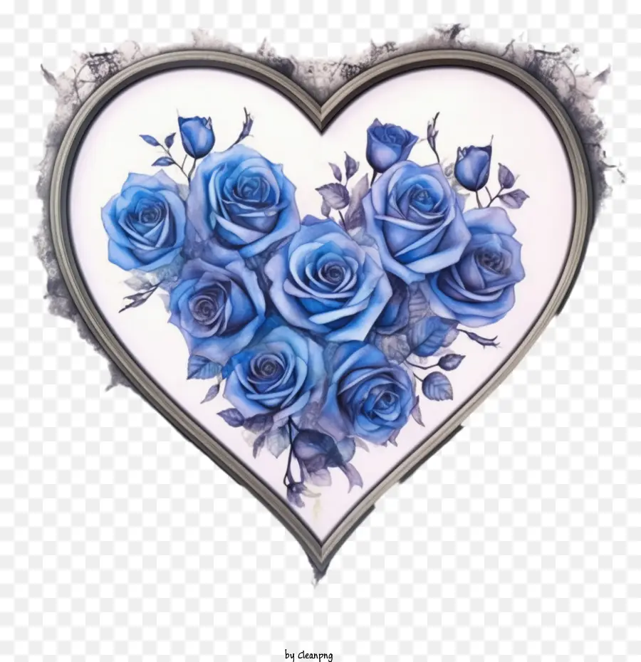 Акварельные голубые розы，синие розы PNG