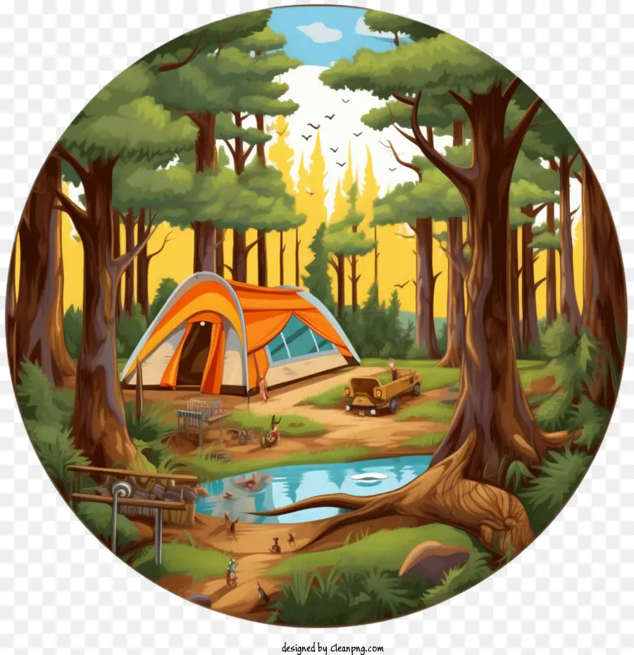Camping，лес PNG