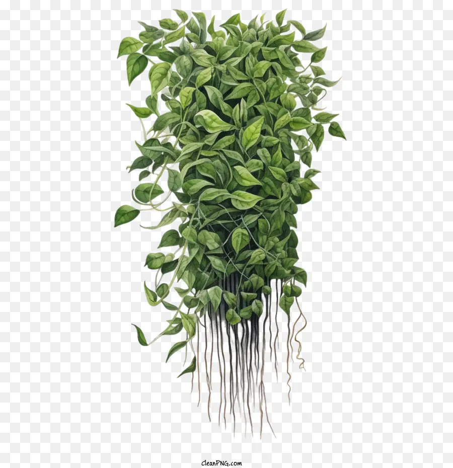 Зеленое длинное растение，растение Лоза PNG
