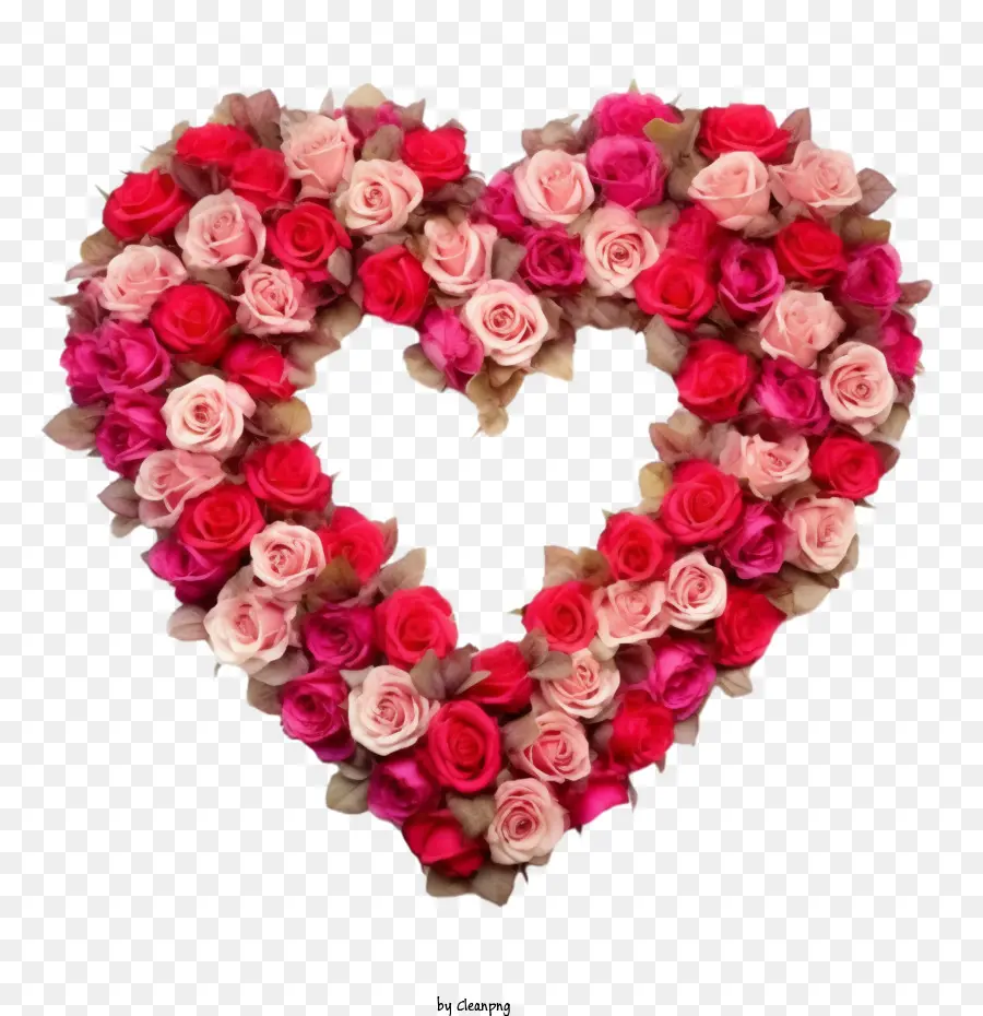 цветочное сердце，розовое сердце PNG