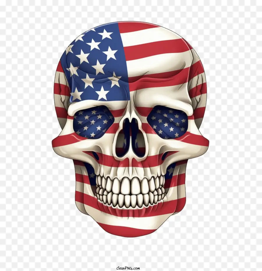 череп головы，американский флаг PNG