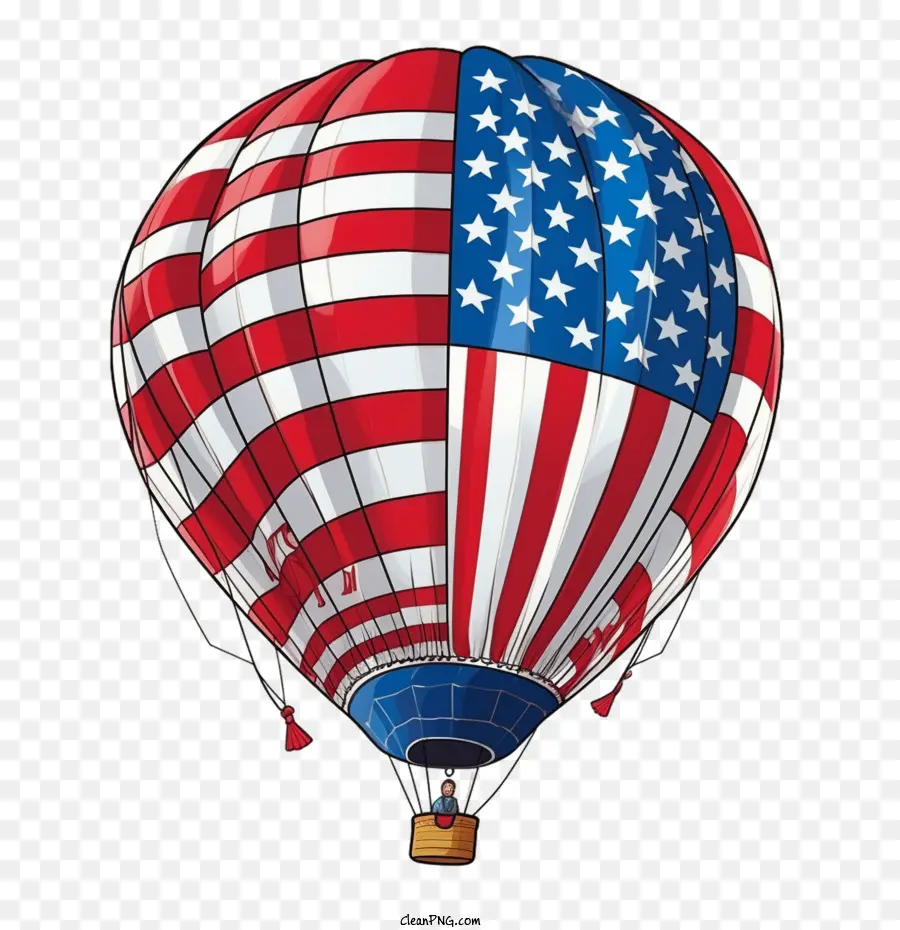 горячий воздух воздушный шар，американский флаг PNG