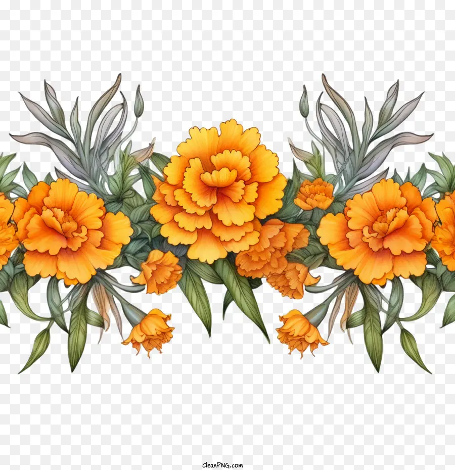 цветок для ноголдера，оранжевые цветы PNG