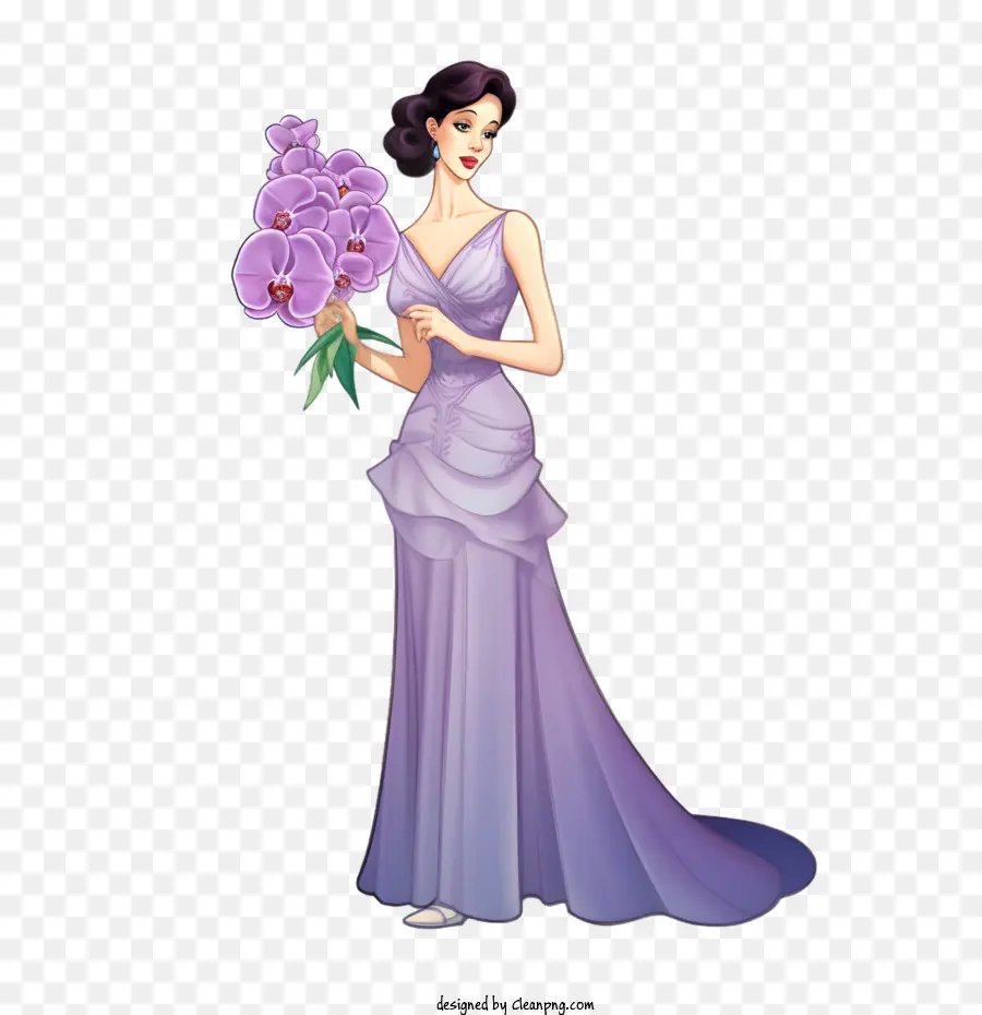 фиолетовое платье，свадебное платье PNG