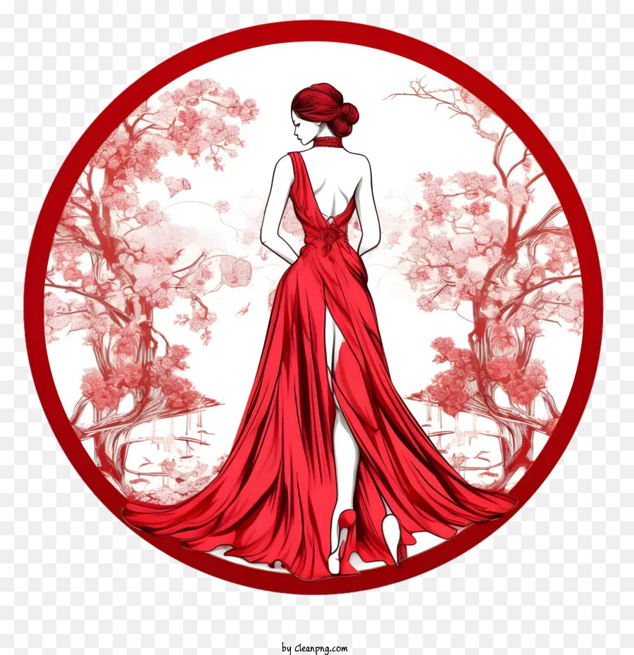 свадебное платье，красное платье PNG