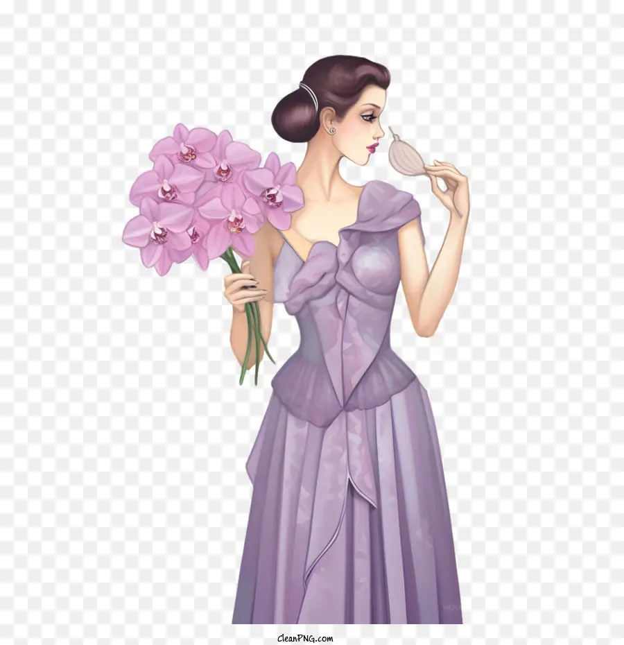 фиолетовое платье，свадебное платье PNG