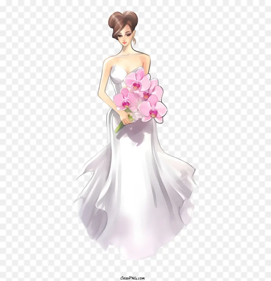свадебное платье，Акварельное свадебное платье PNG