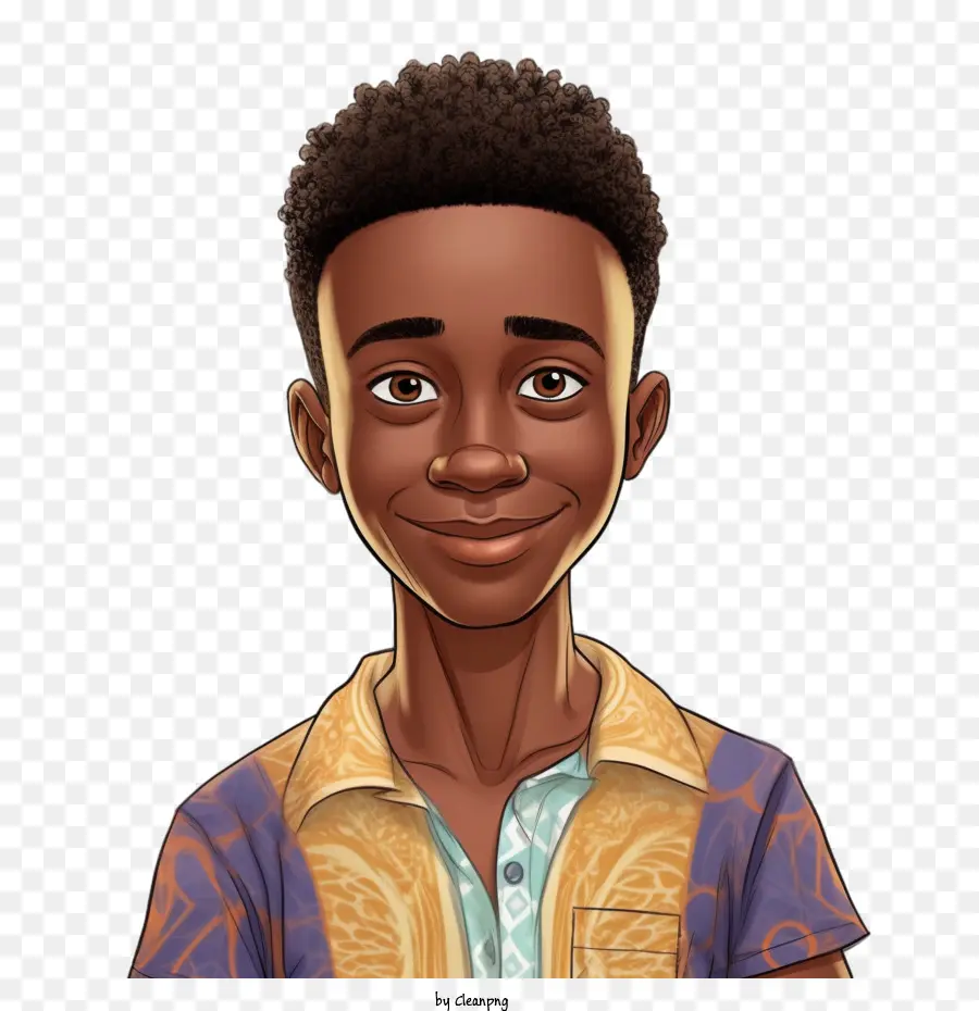 мультфильм мальчик，африканский ребенок PNG