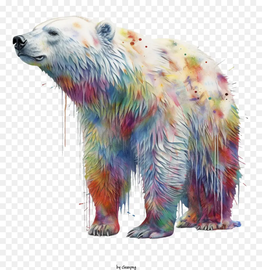 Белый медведь，живопись PNG